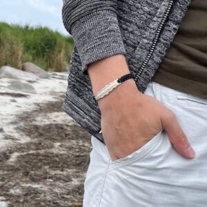 Sølv armbånd til mænd i sort Macrame knyt