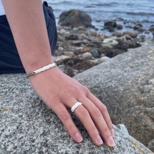 Sølv armbånd med Macrame knyt